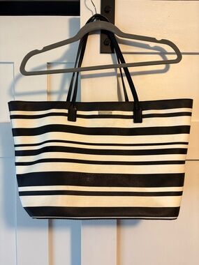 Kate Spade Black & White Striped Tote Bag